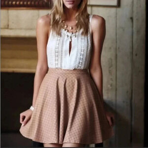 Anthropologie NWT Sunday In Brooklyn Vegan Eyelet Blush Skirt Size 2P
